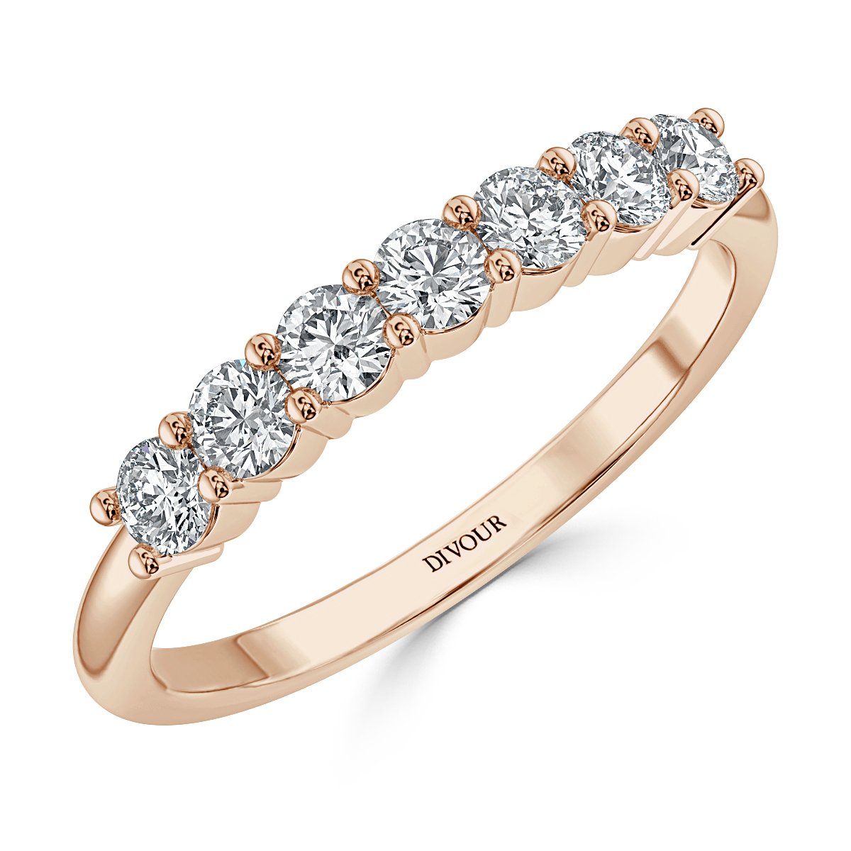 Seven Stone Round Diamond  Half Eternity Band