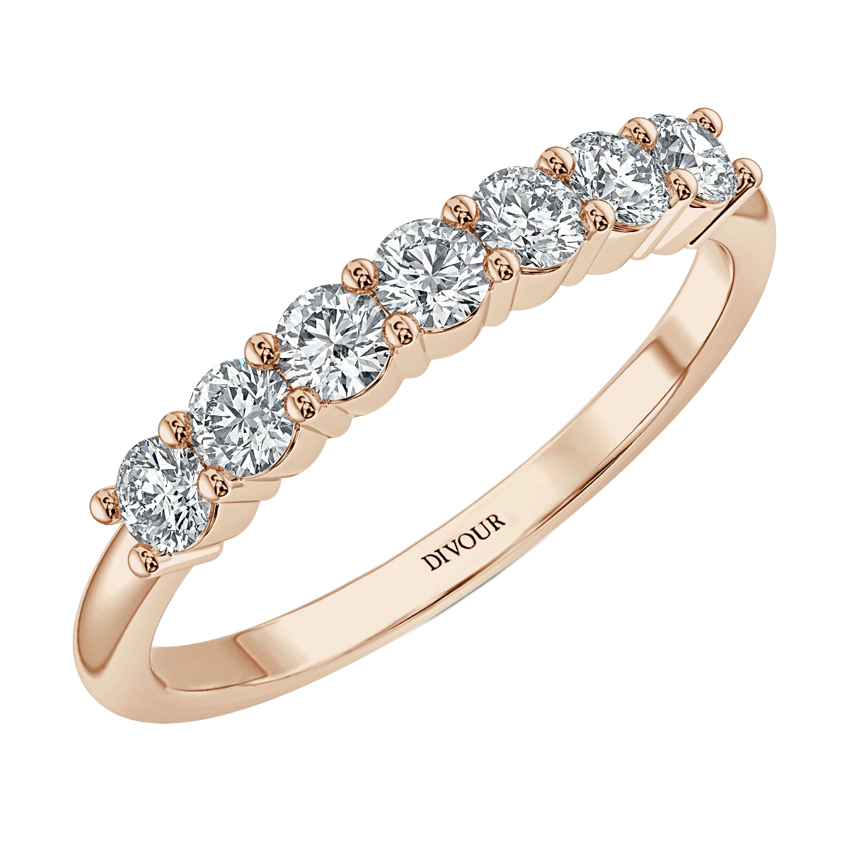 Seven Stone Round Diamond  Half Eternity Band