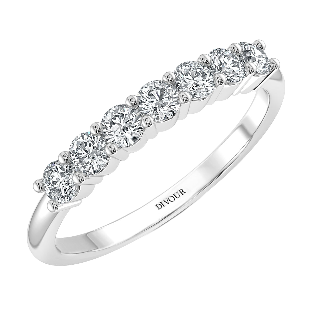 Seven Stone Round Diamond  Half Eternity Band