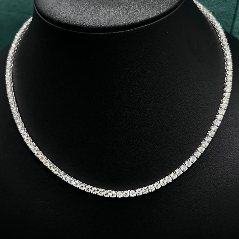 18.83 ct Natural Round Diamond Tennis Necklace