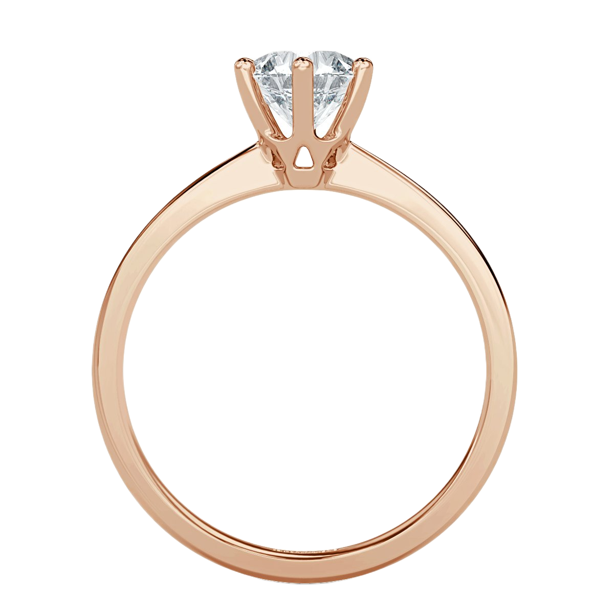 Classic Six Claw Round Diamond Solitaire Ring