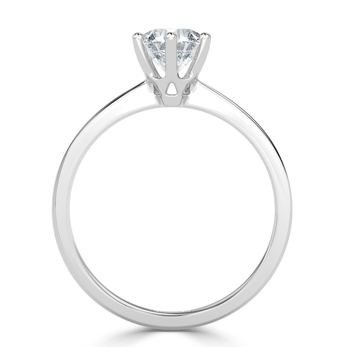 Classic Six Claw Round Diamond Solitaire Ring