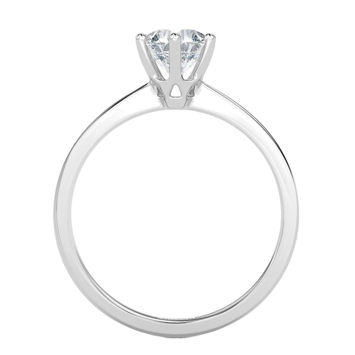 Classic Six Claw Round Diamond Solitaire Ring