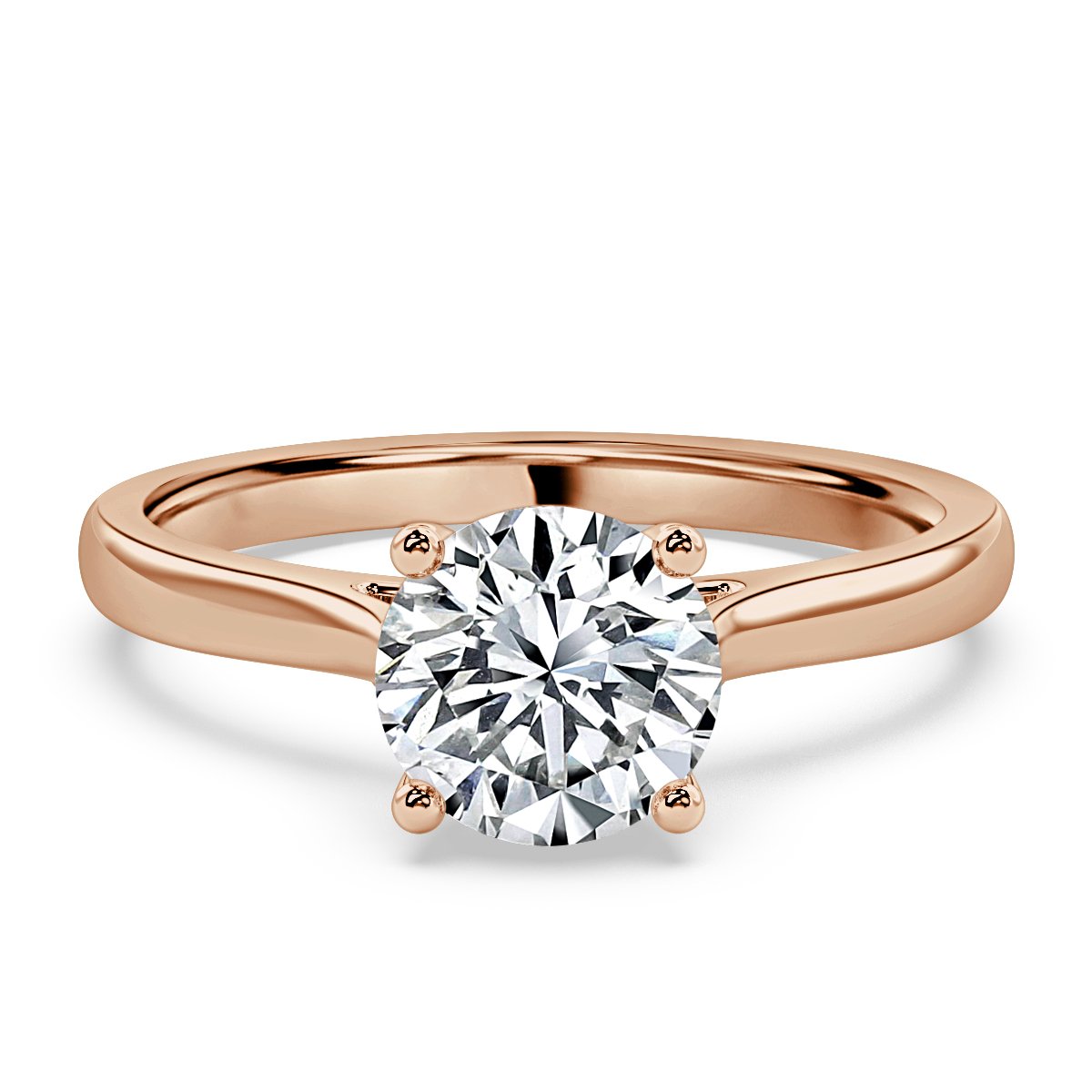 Classic Four Claw Round Diamond Solitaire Ring