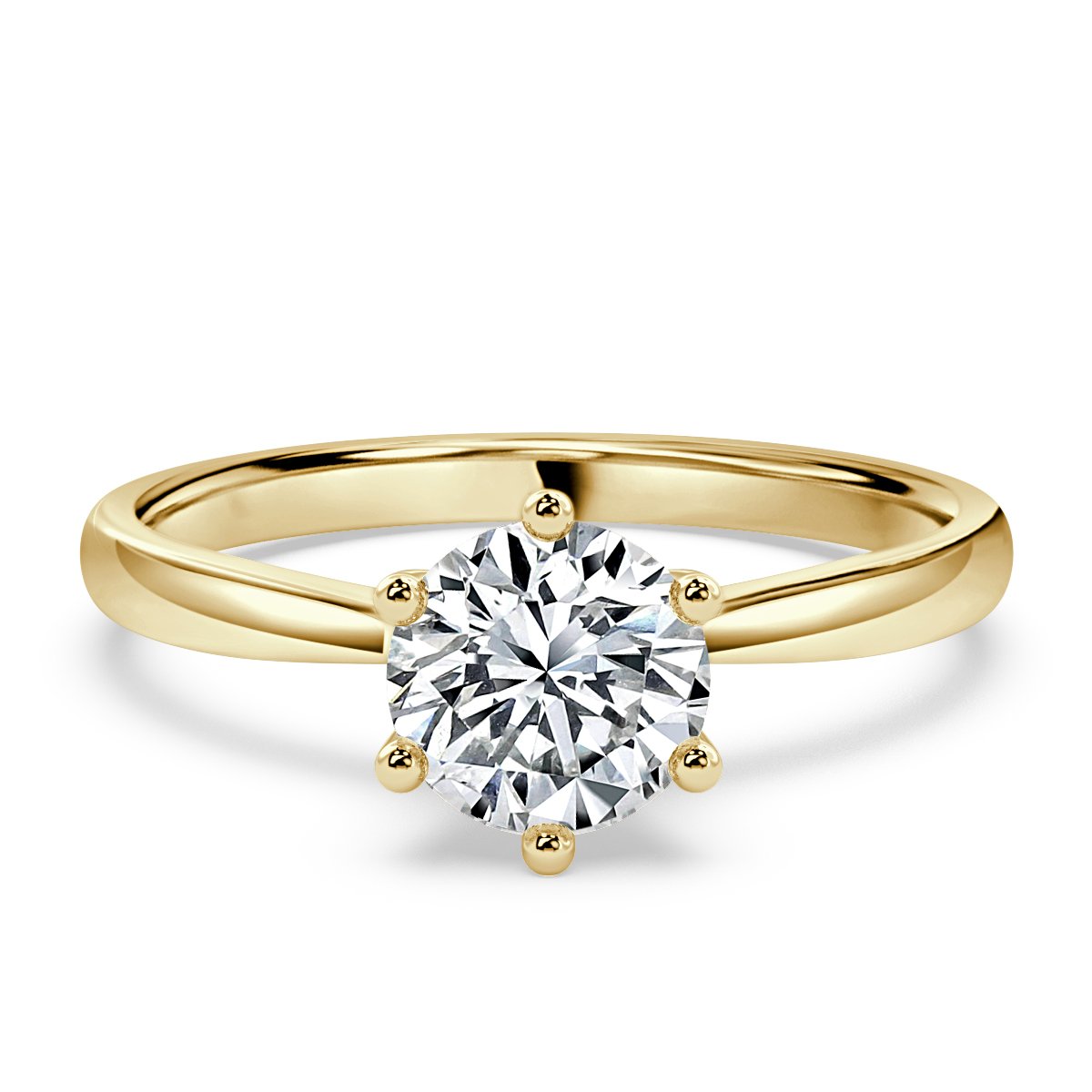 Tapered Round  Diamond Solitaire Engagement Ring