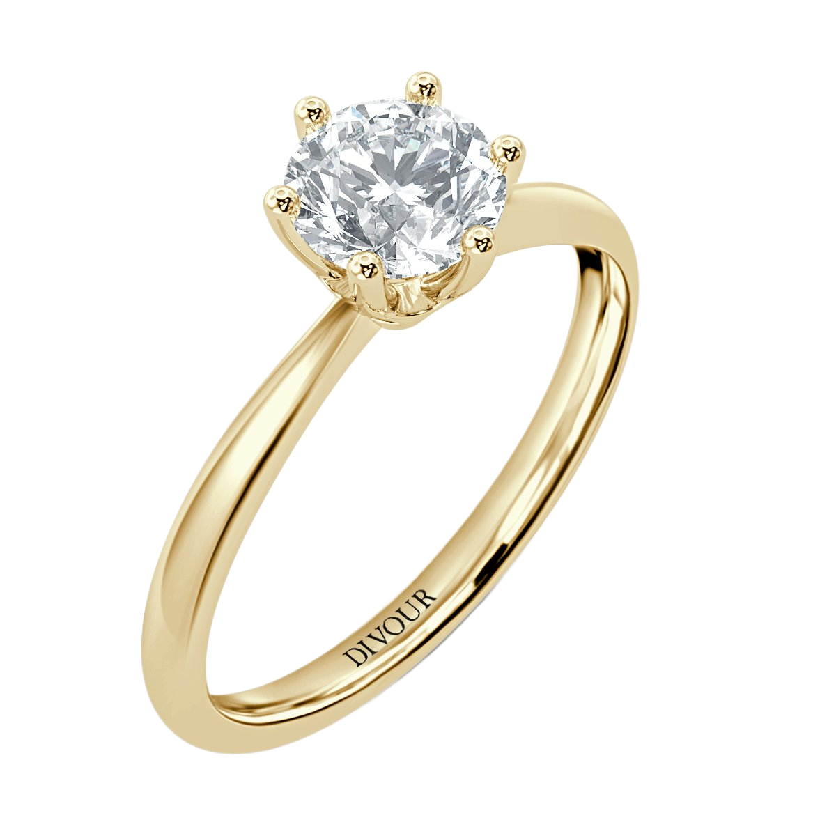 Tapered Round  Diamond Solitaire Engagement Ring