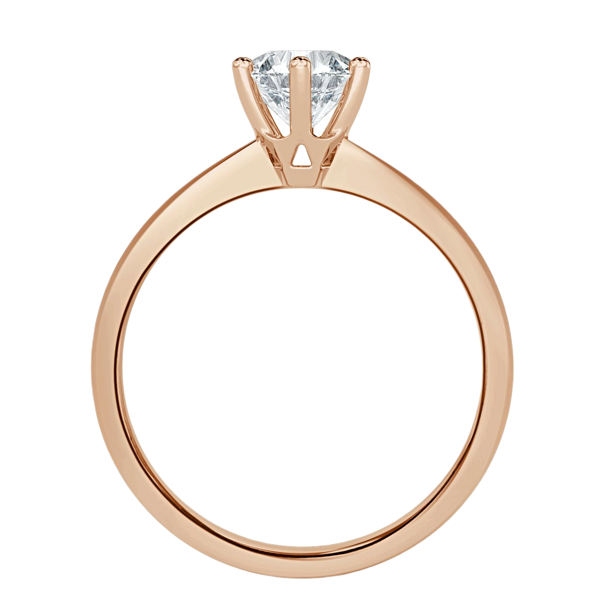 Tapered Round  Diamond Solitaire Engagement Ring