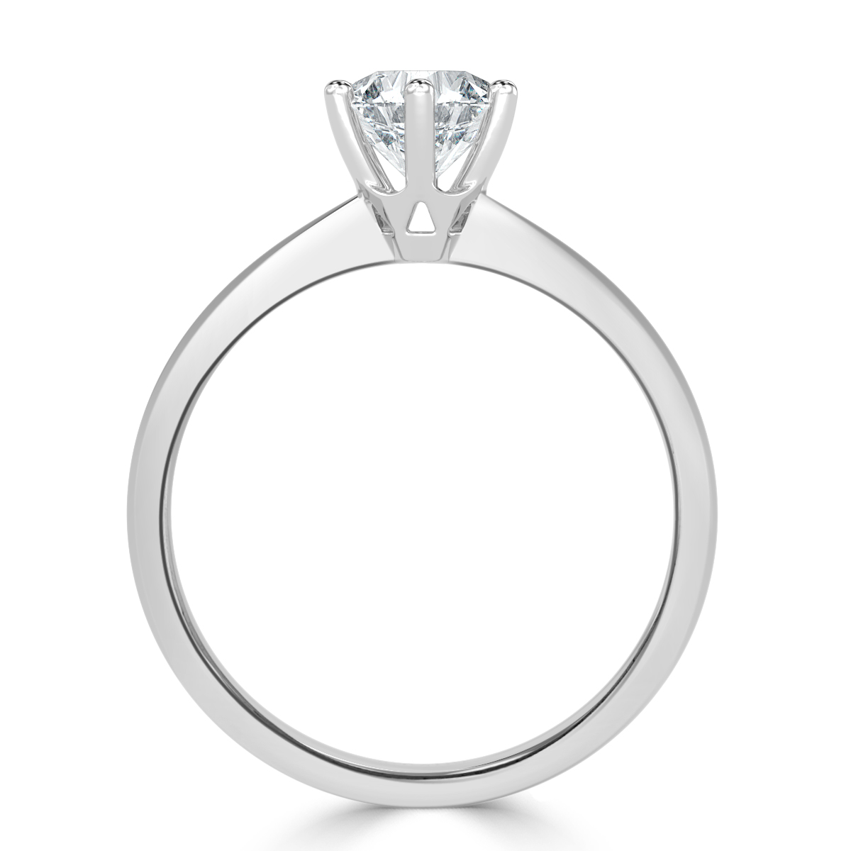 Tapered Round  Diamond Solitaire Engagement Ring