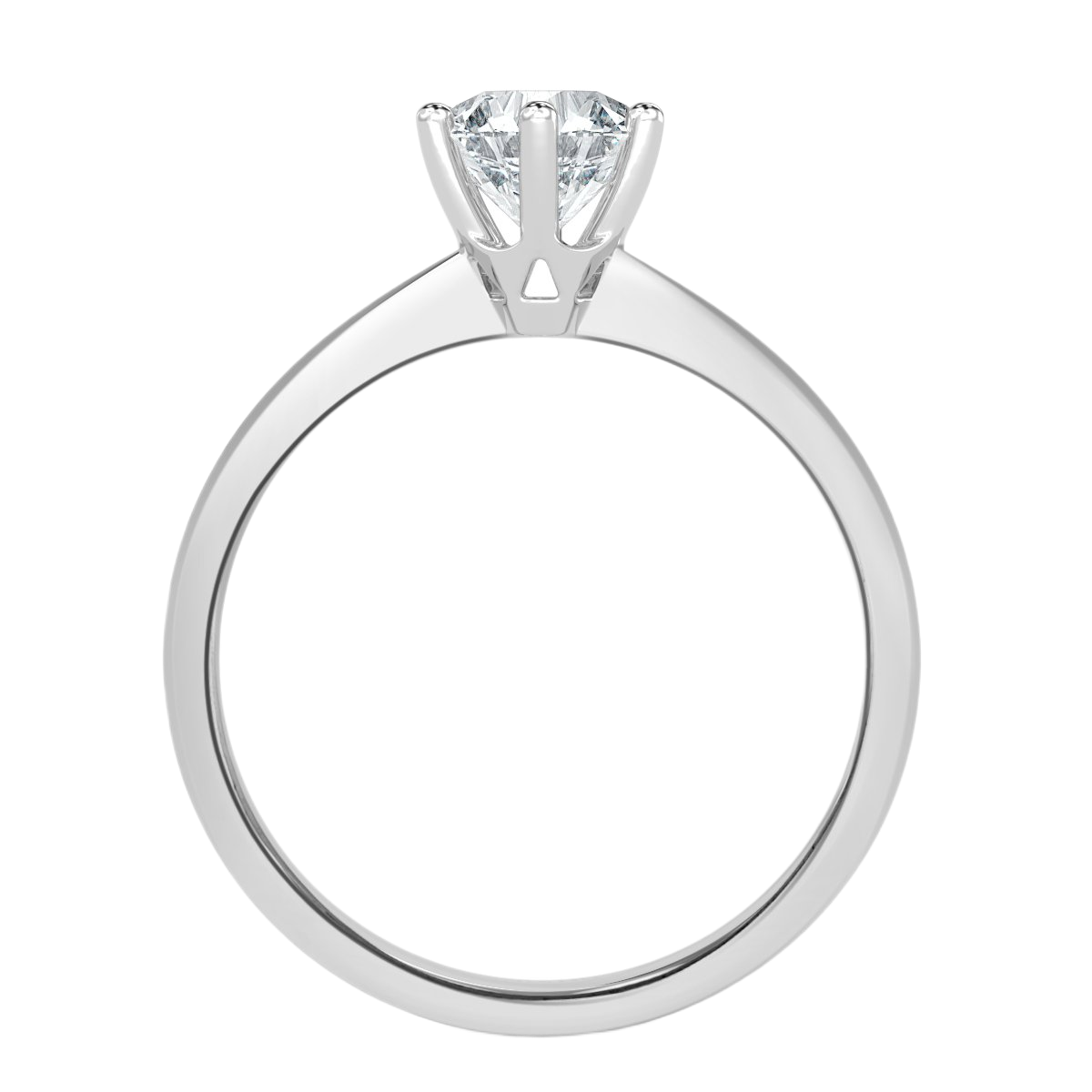 Tapered Round  Diamond Solitaire Engagement Ring