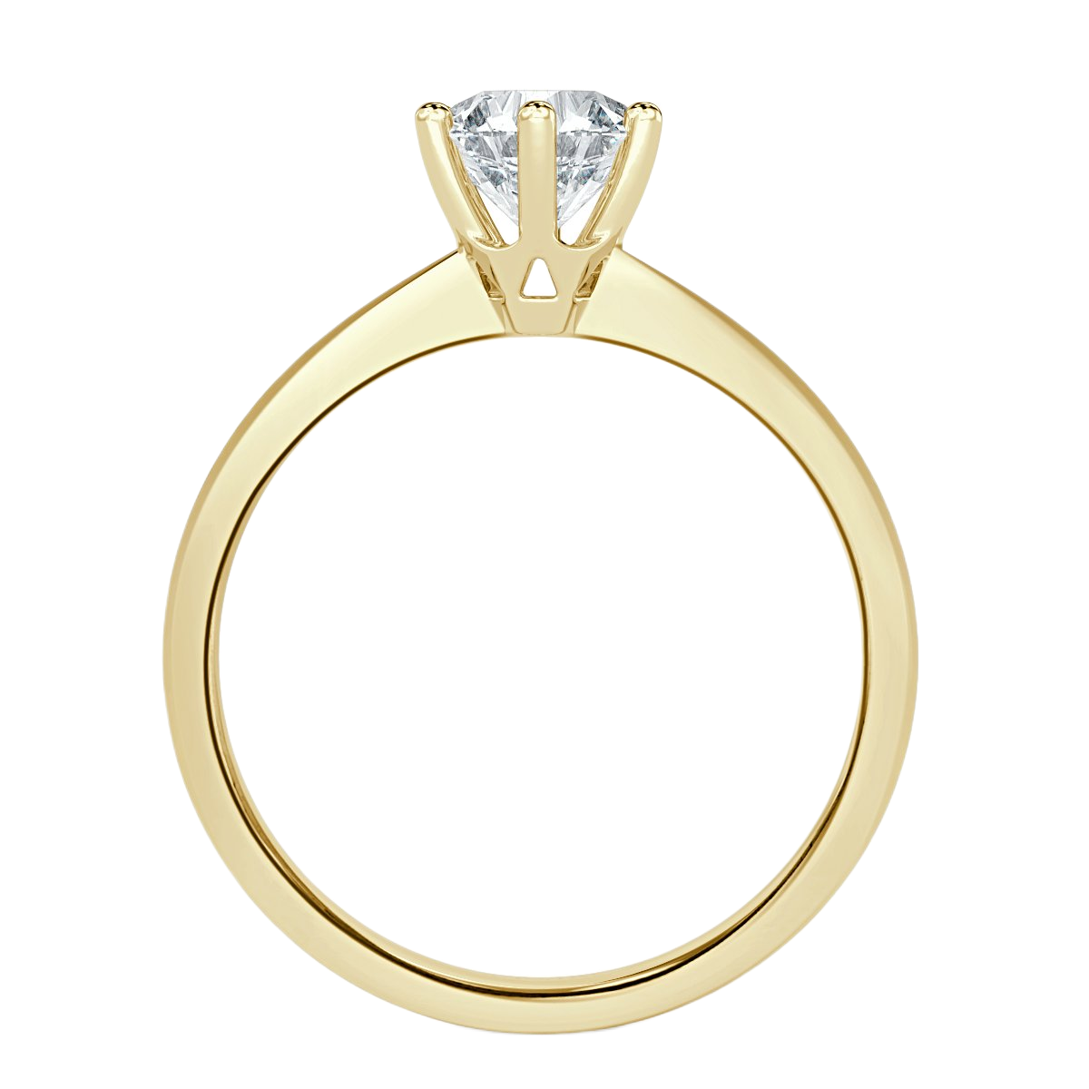 Tapered Round  Diamond Solitaire Engagement Ring