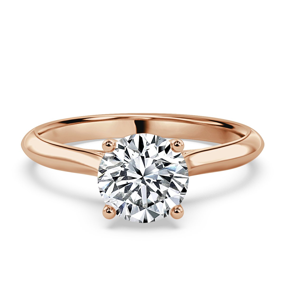 Round Diamond Bridge Solitaire Ring