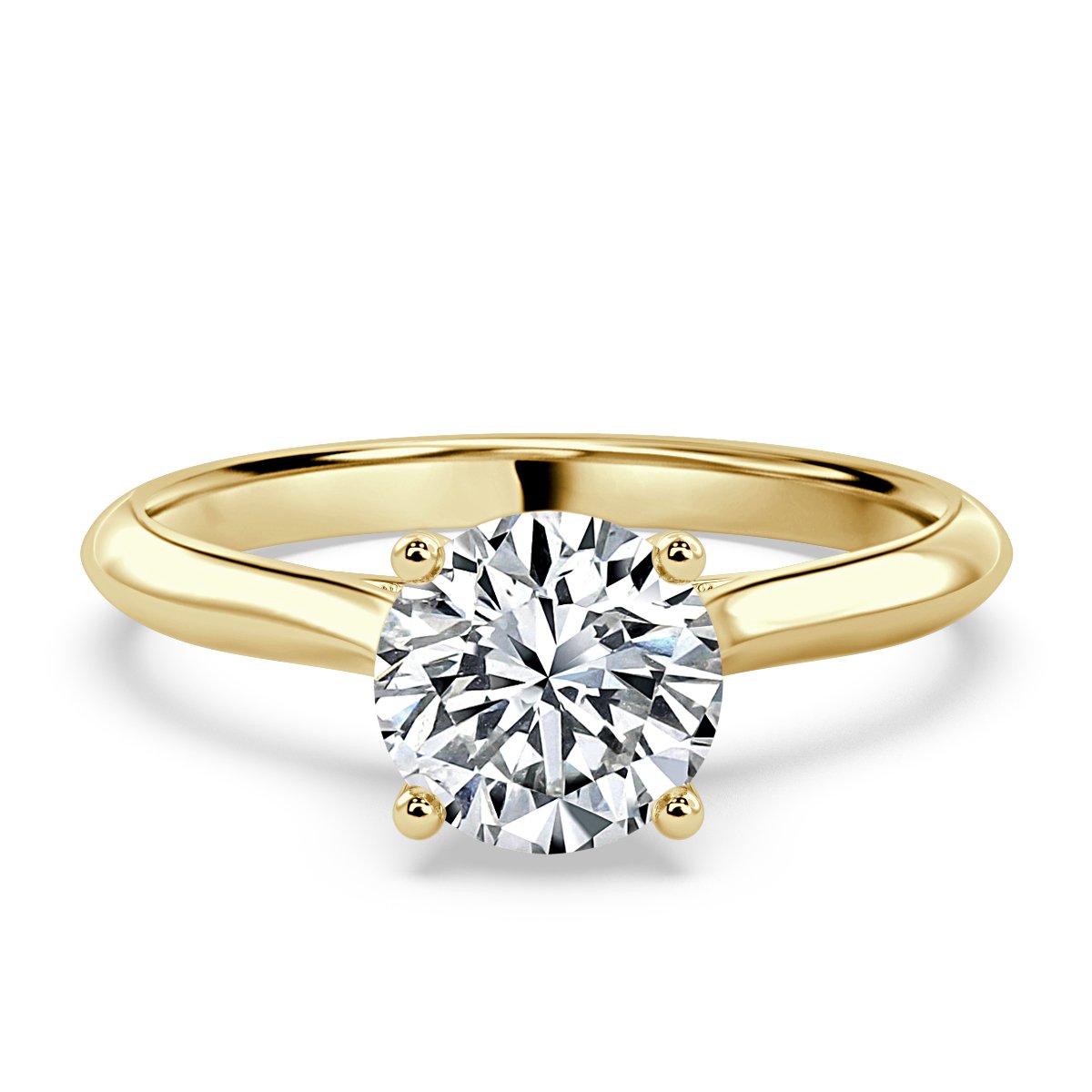 Round Diamond Bridge Solitaire Ring