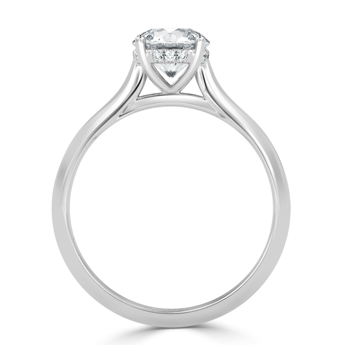 Round Diamond Castle Solitaire Engagement Ring