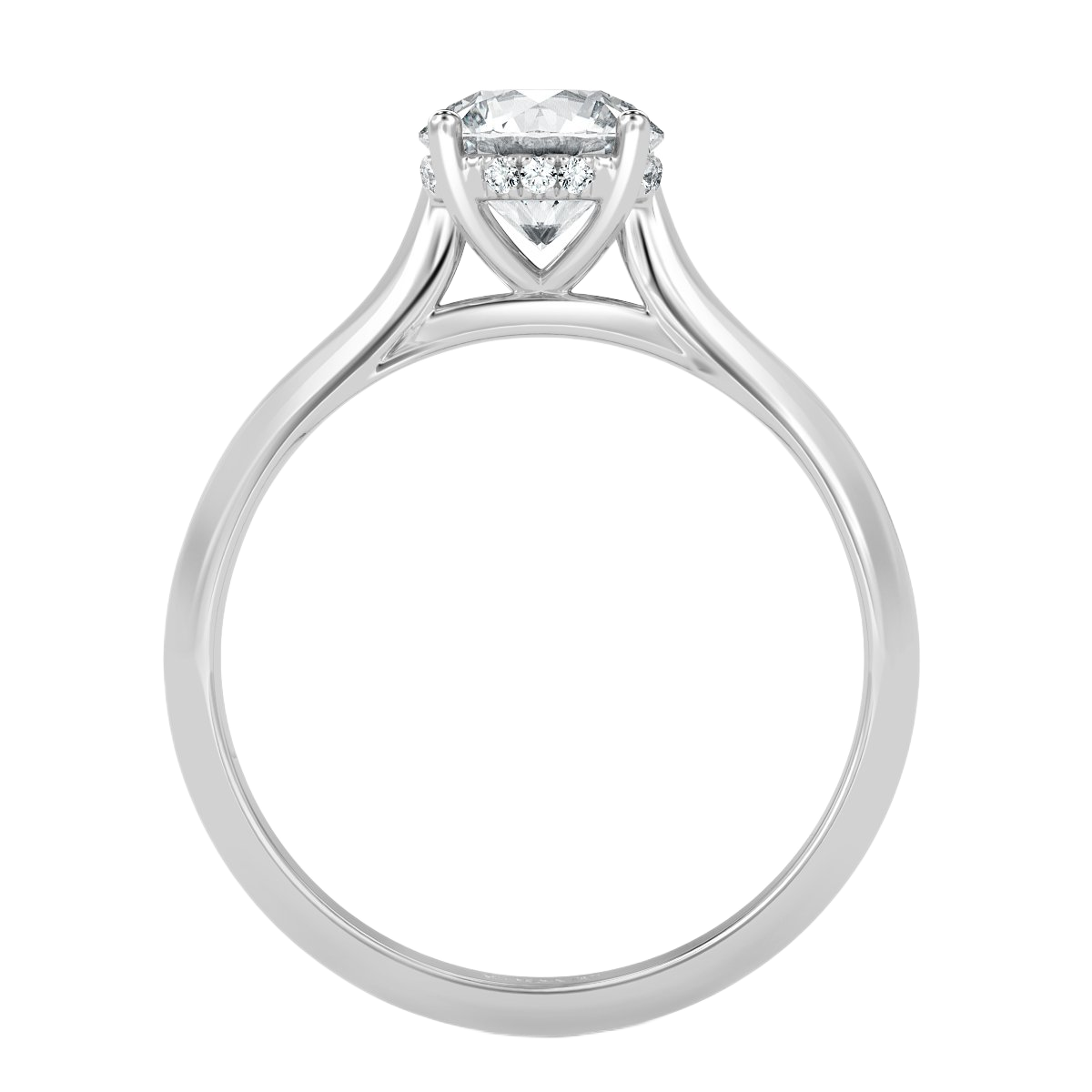 Round Diamond Castle Solitaire Engagement Ring