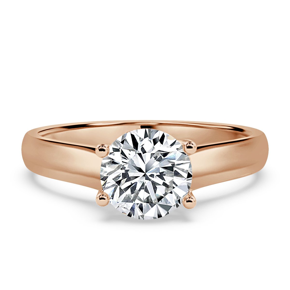 Interlace Round Diamond Solitaire Ring