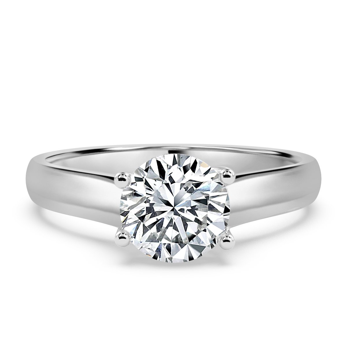 Interlace Round Diamond Solitaire Ring