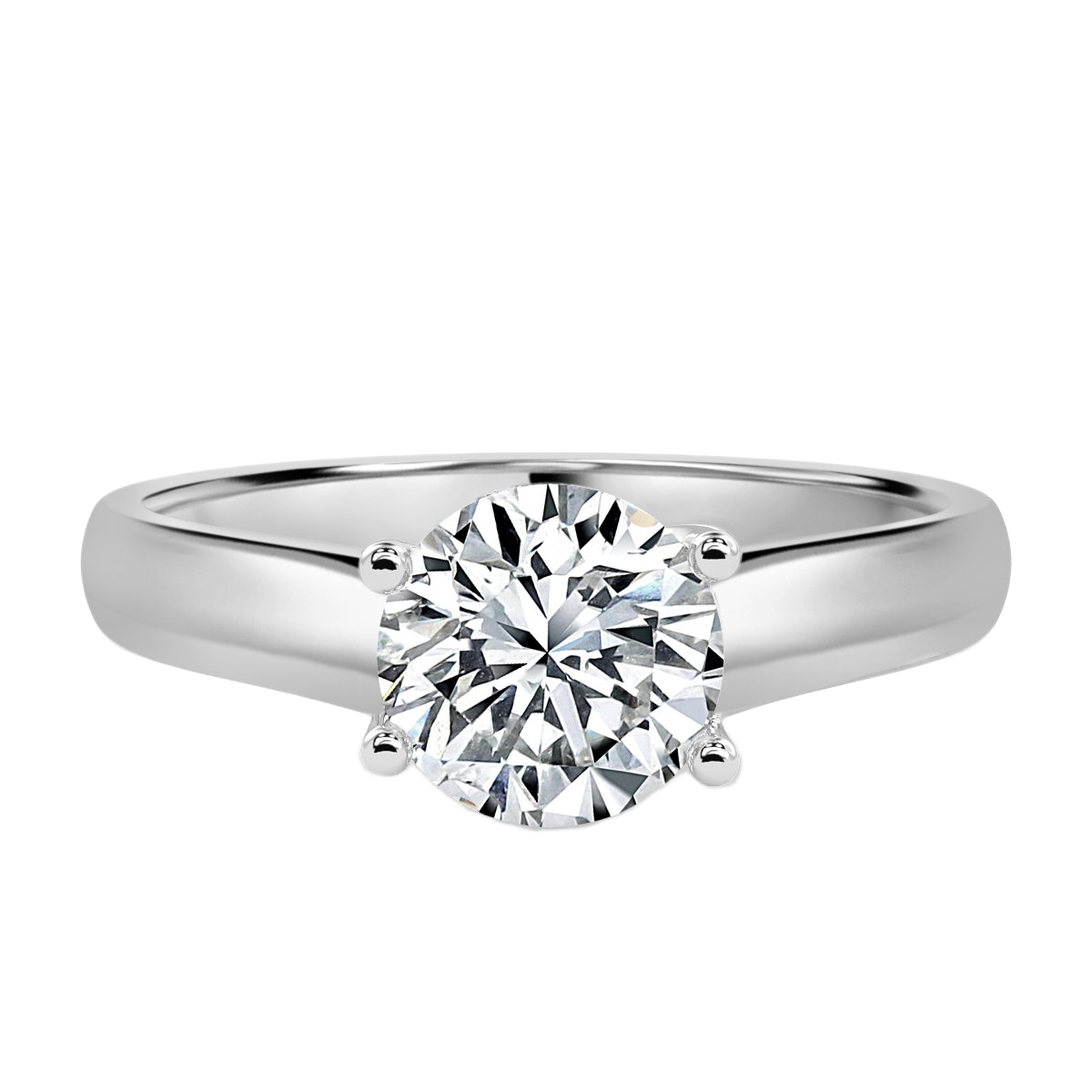 Interlace Round Diamond Solitaire Ring