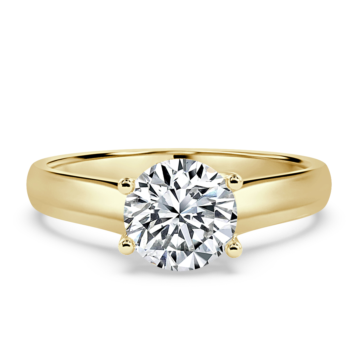 Interlace Round Diamond Solitaire Ring