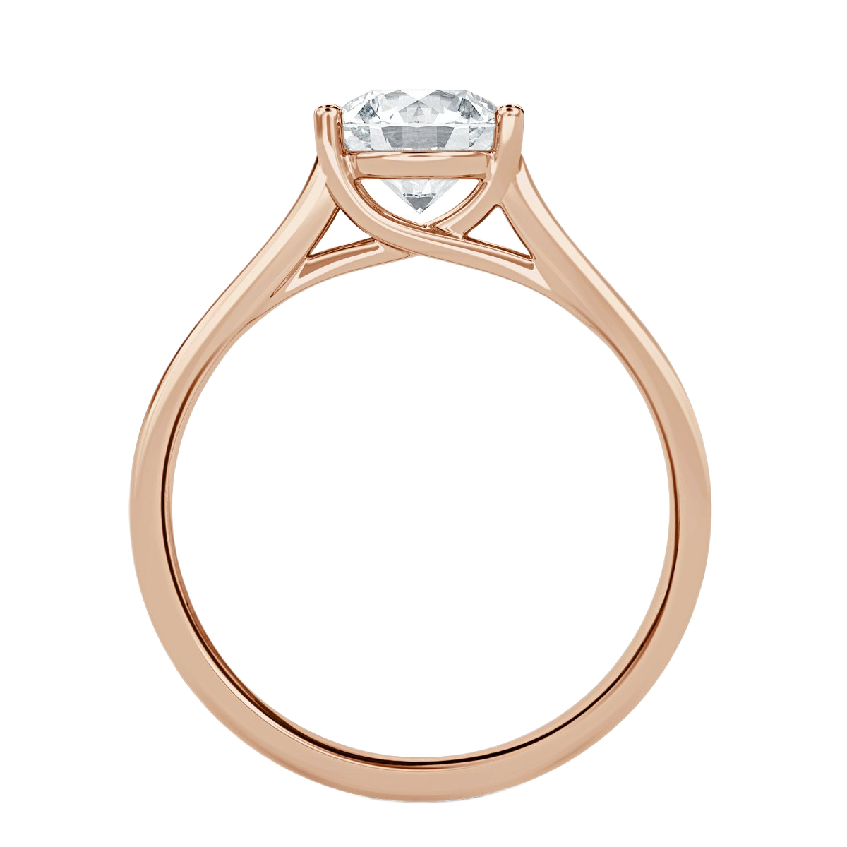 Interlace Round Diamond Solitaire Ring