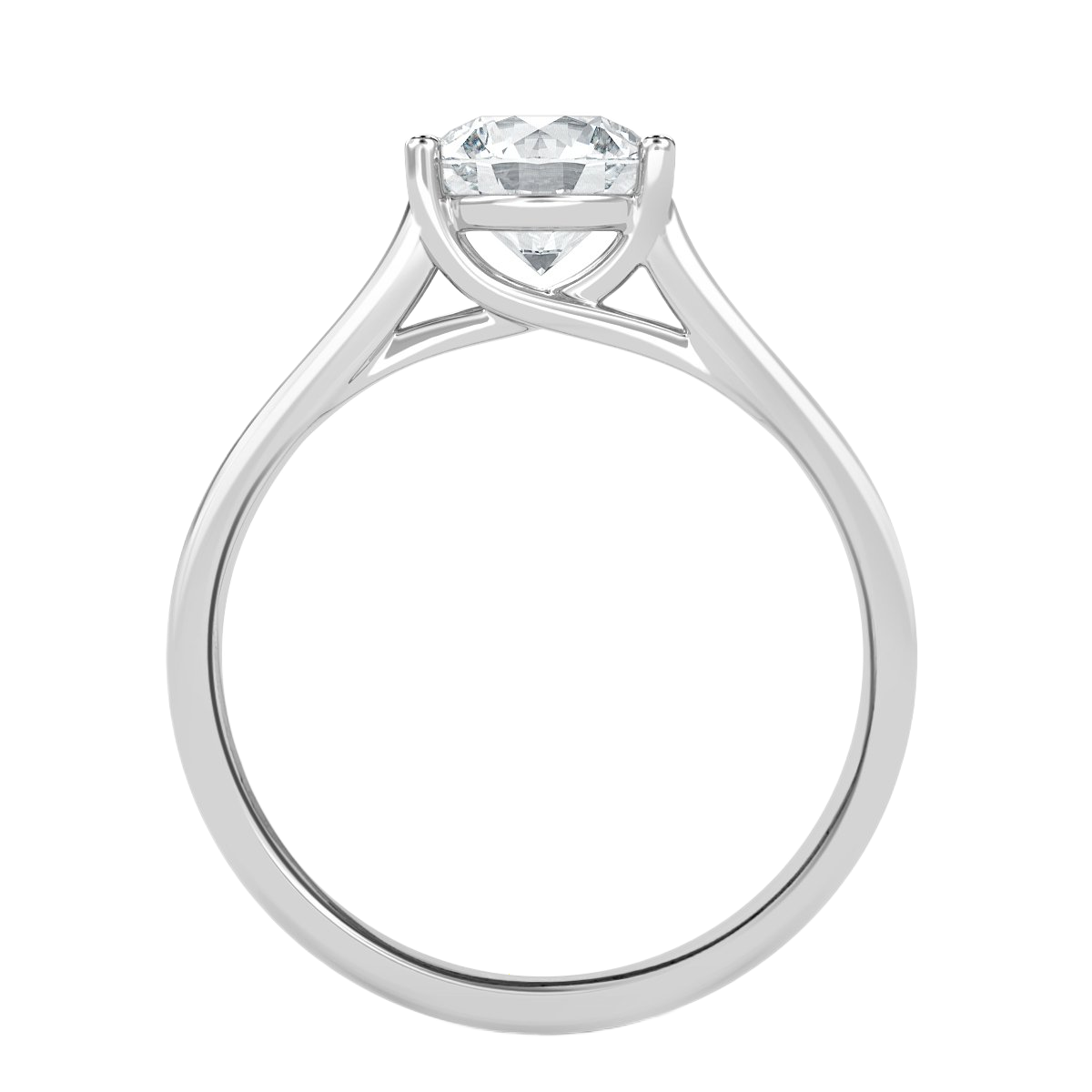 Interlace Round Diamond Solitaire Ring