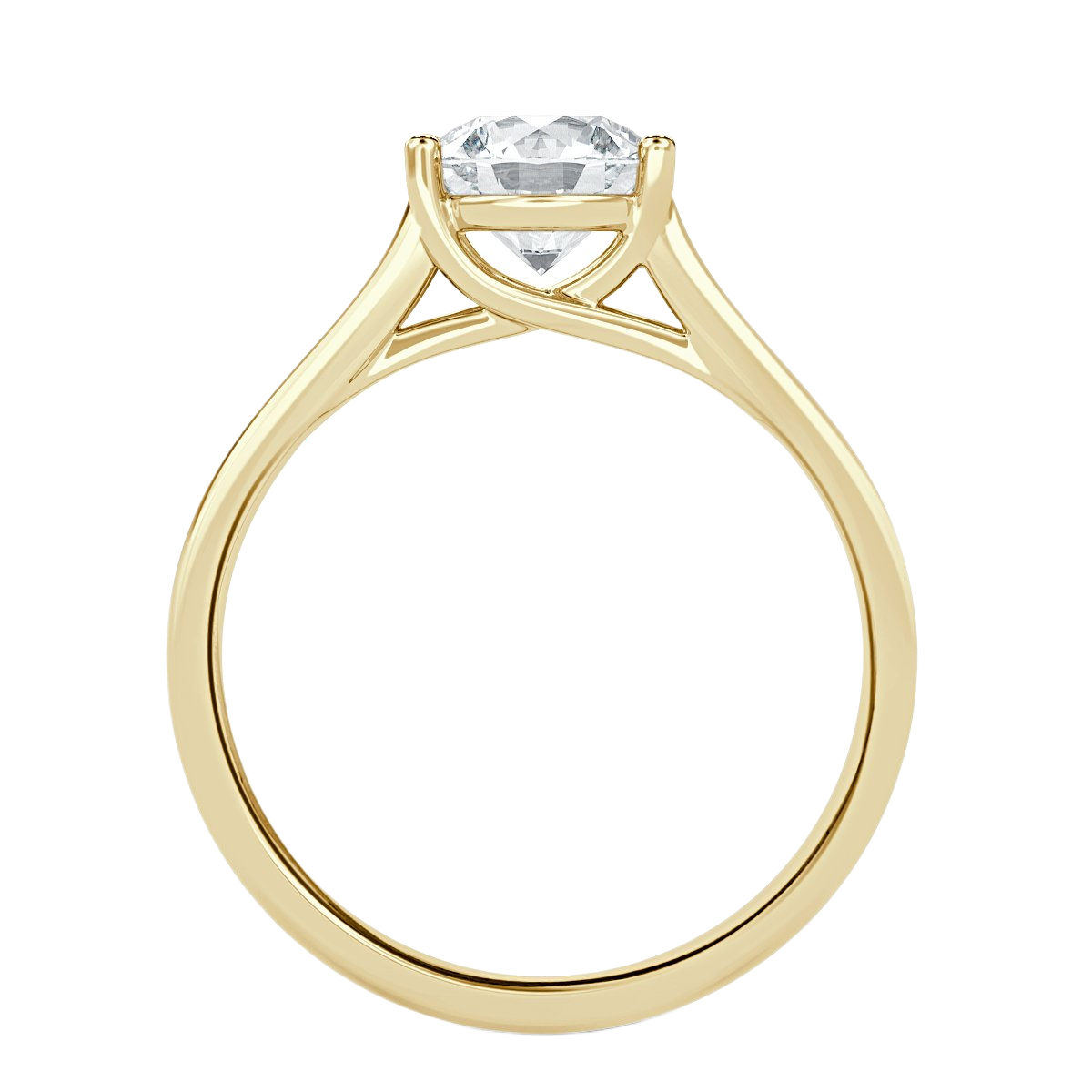 Interlace Round Diamond Solitaire Ring