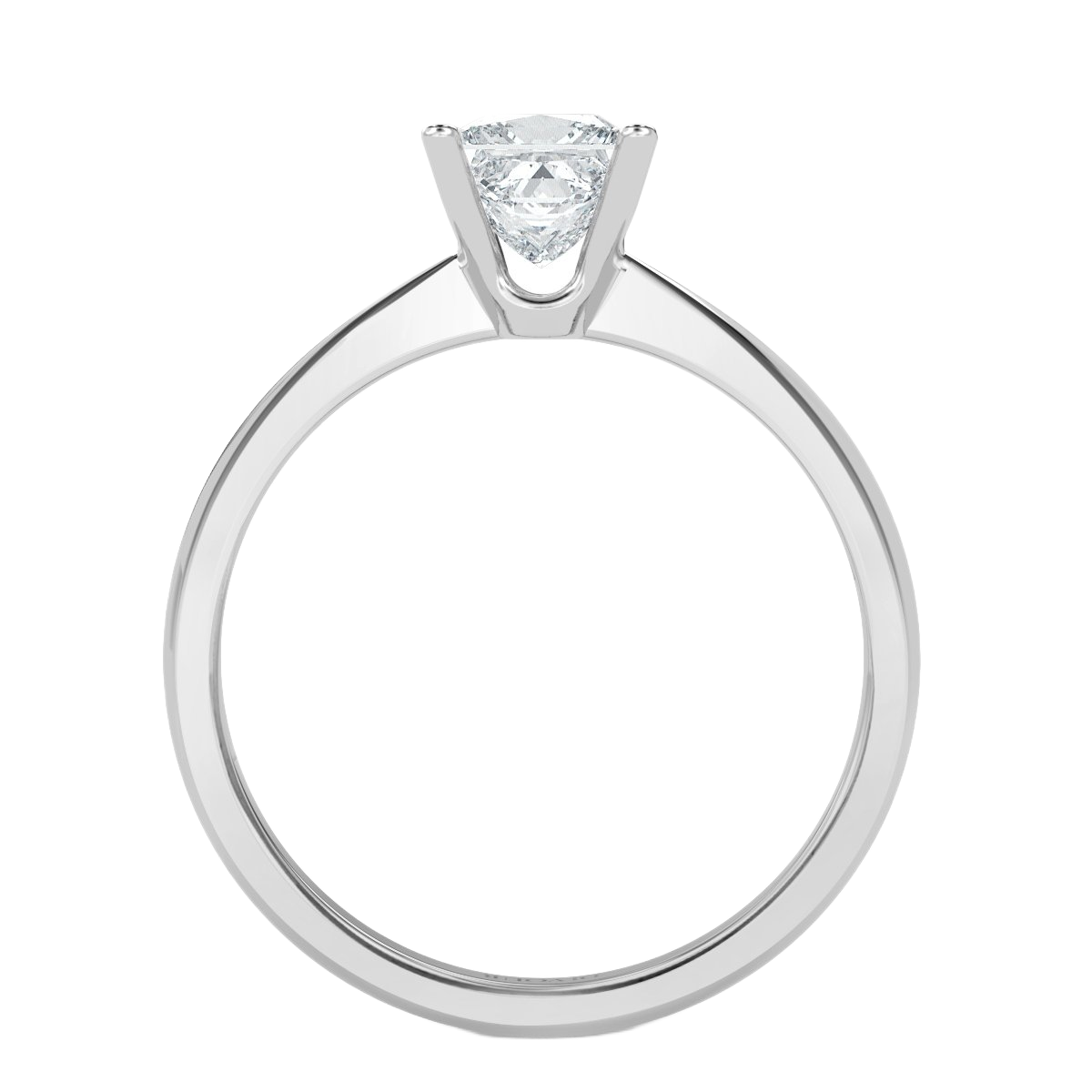 Traditional Taper Band Princess  Diamond Solitaire  Ring