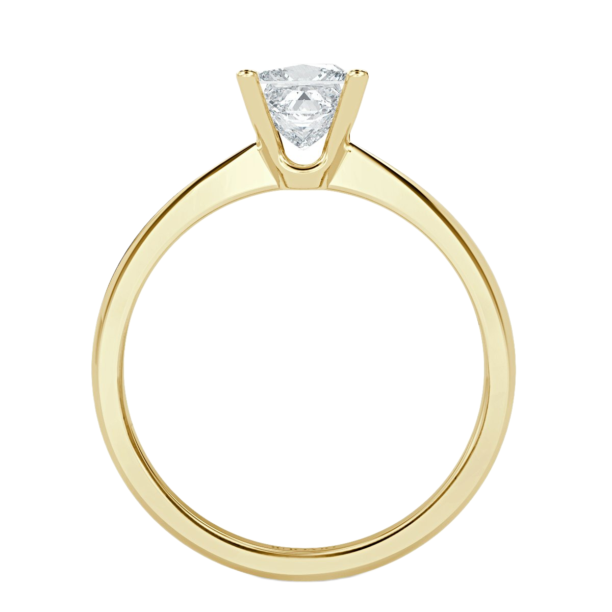 Traditional Taper Band Princess  Diamond Solitaire  Ring