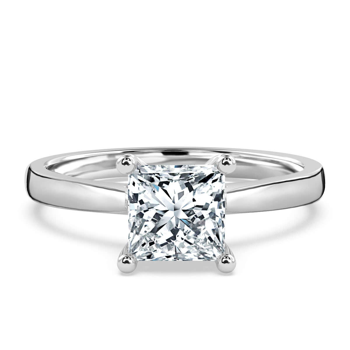 Classic Princess Diamond  Solitaire Engagement Ring