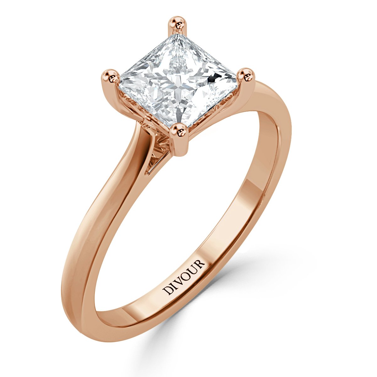 Classic Princess Diamond  Solitaire Engagement Ring