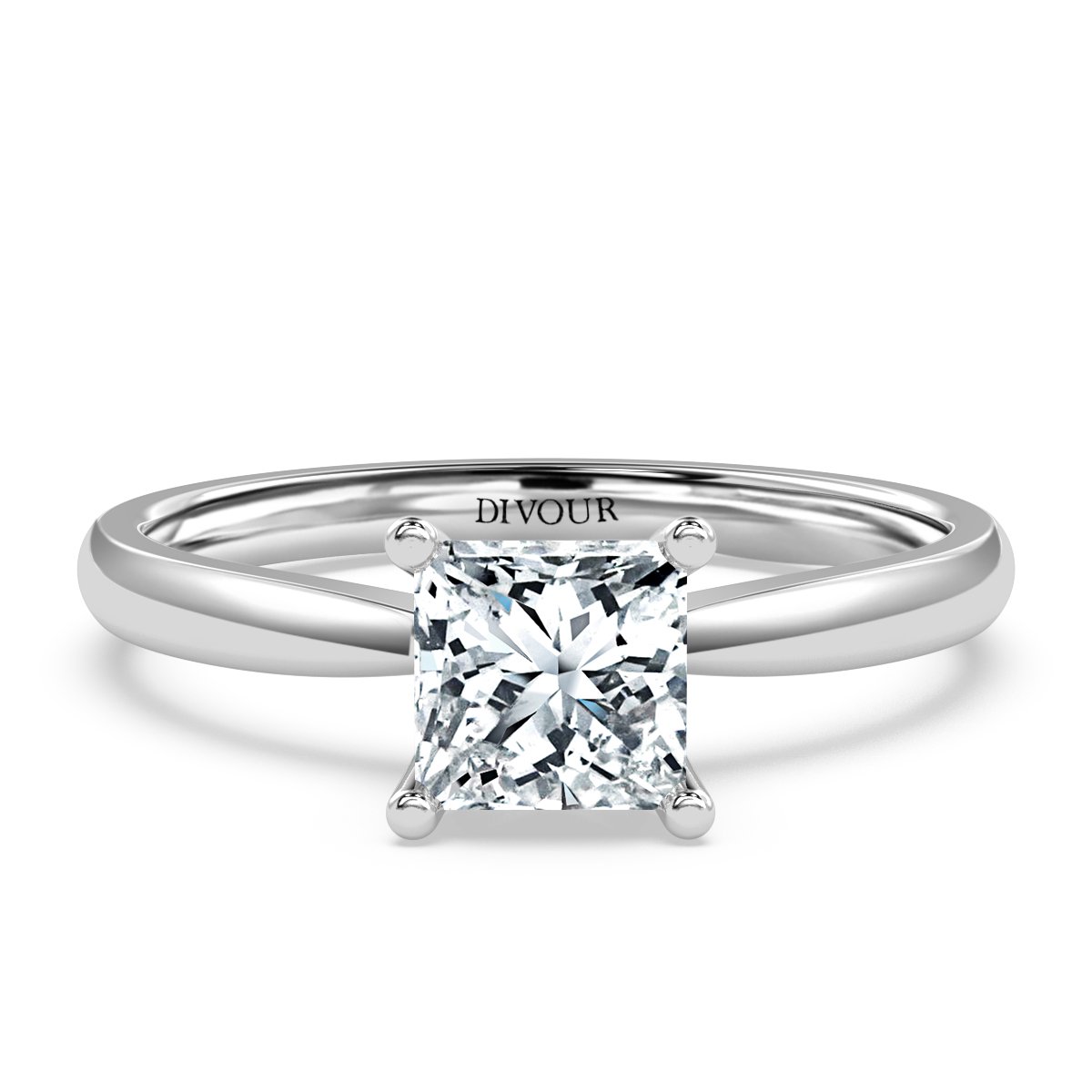 Princess Diamond Bridge  Solitaire  Ring