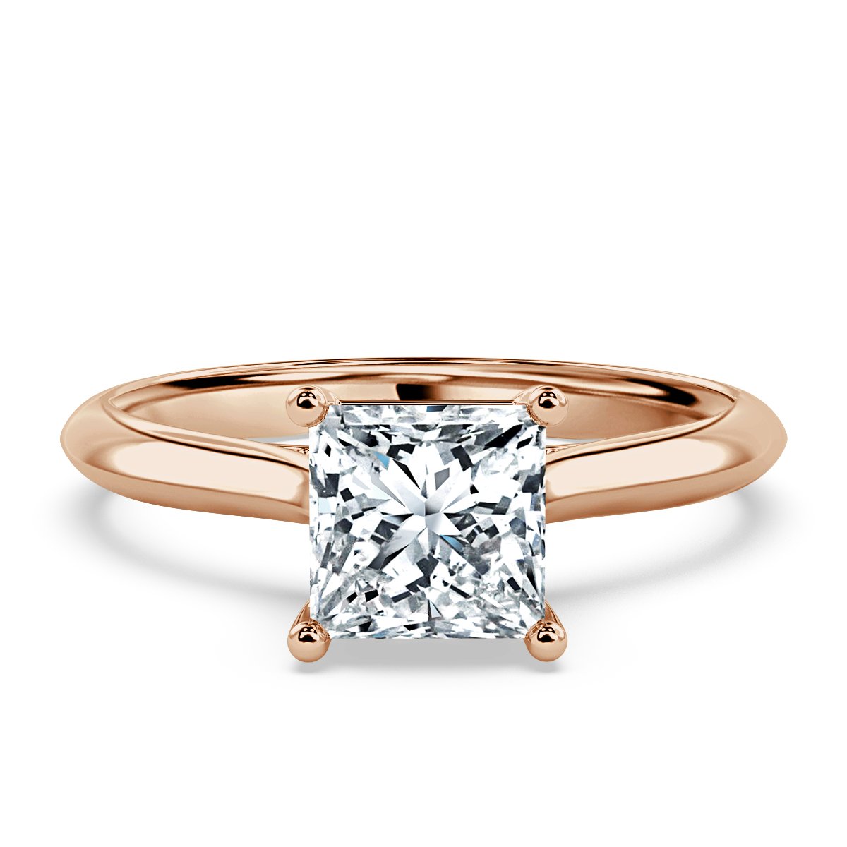 Princess Diamond Castle  Solitaire Ring