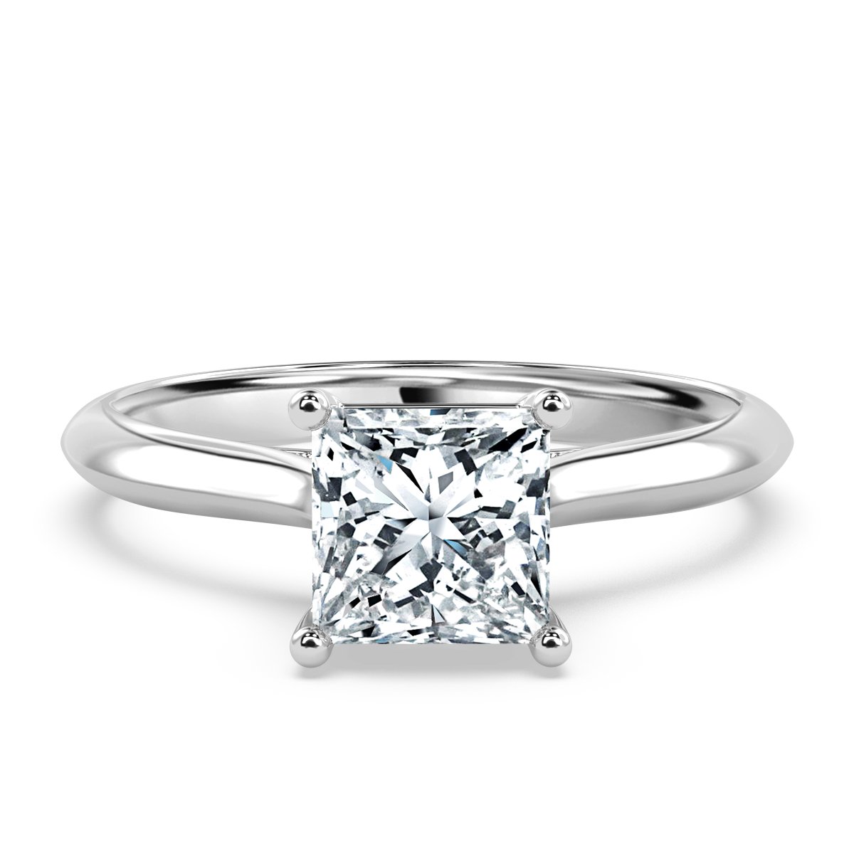 Princess Diamond Castle  Solitaire Ring