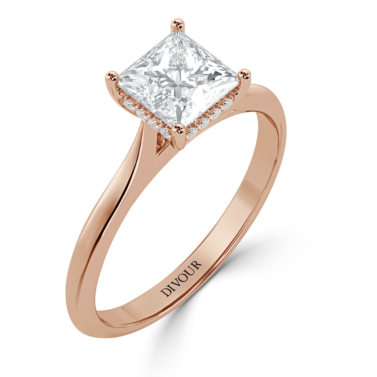 Princess Diamond Castle  Solitaire Ring