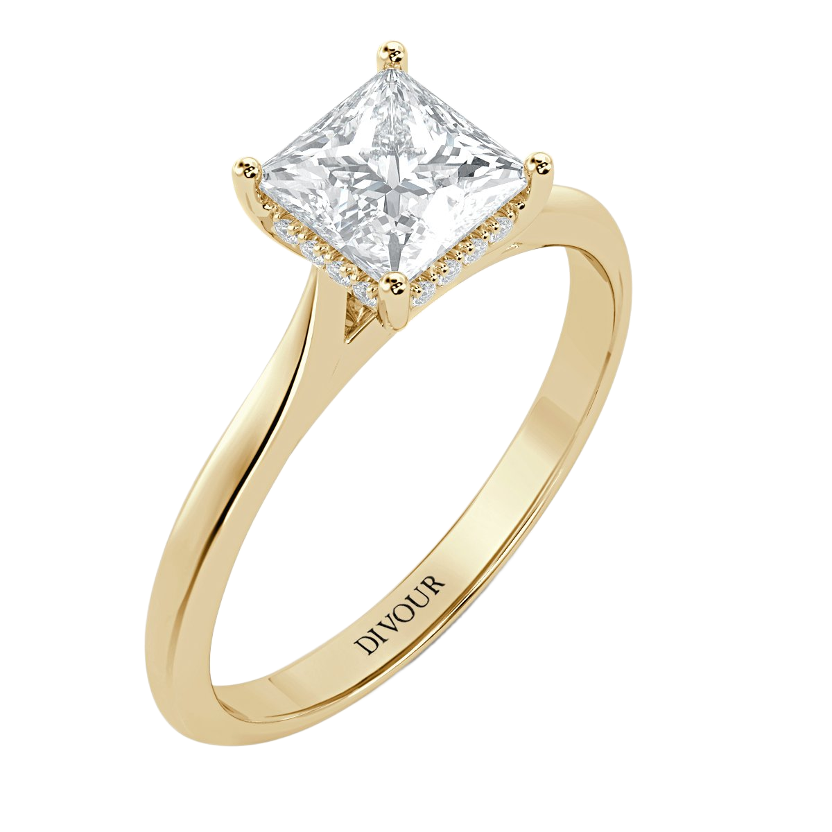 Princess Diamond Castle  Solitaire Ring