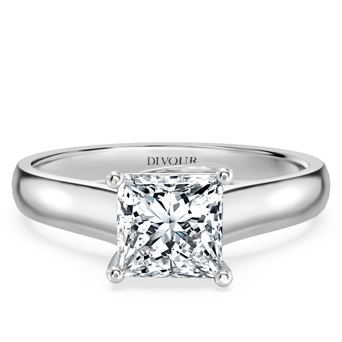 Interlace Princess Diamond Solitaire Ring