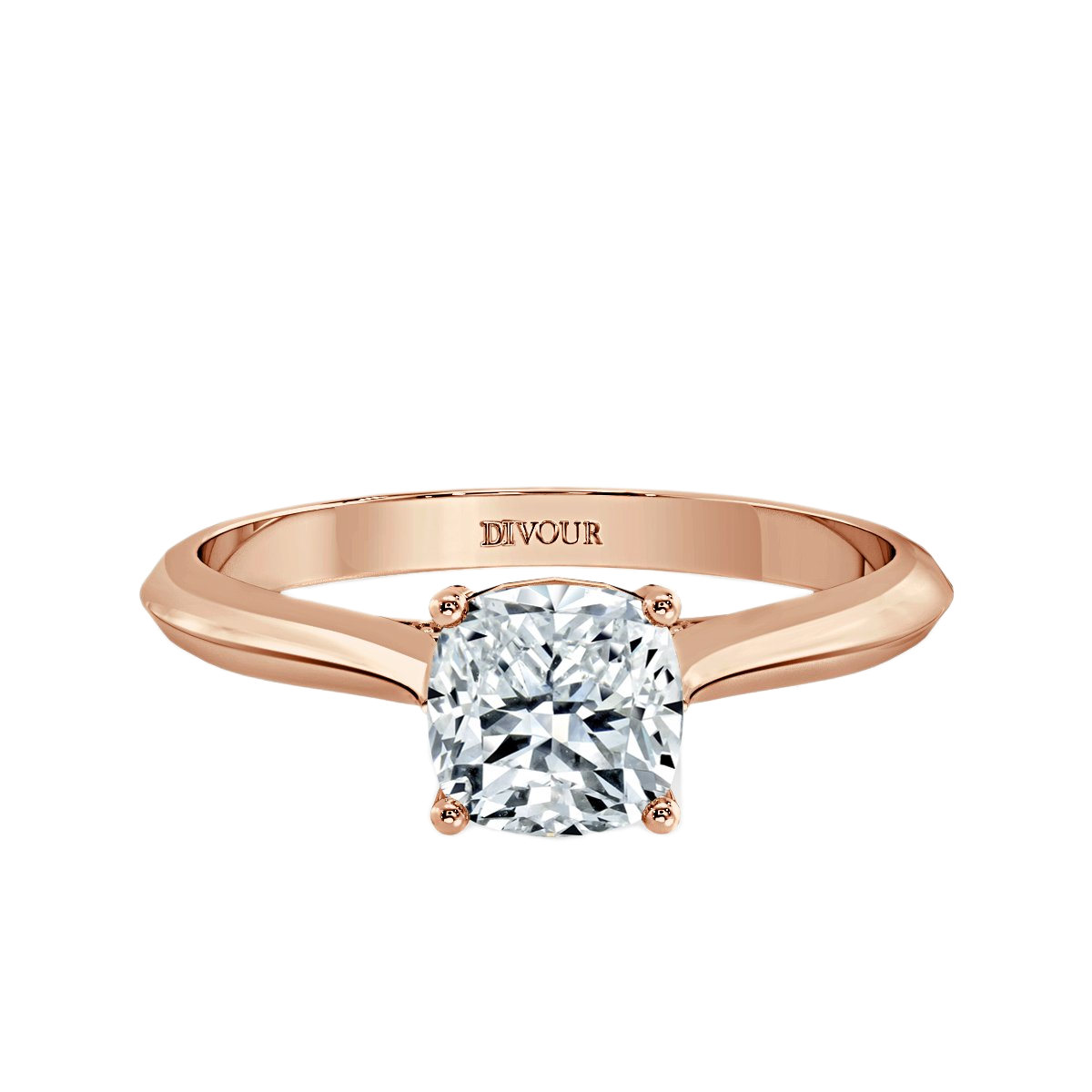 Cushion Diamond Bridge Solitaire Ring