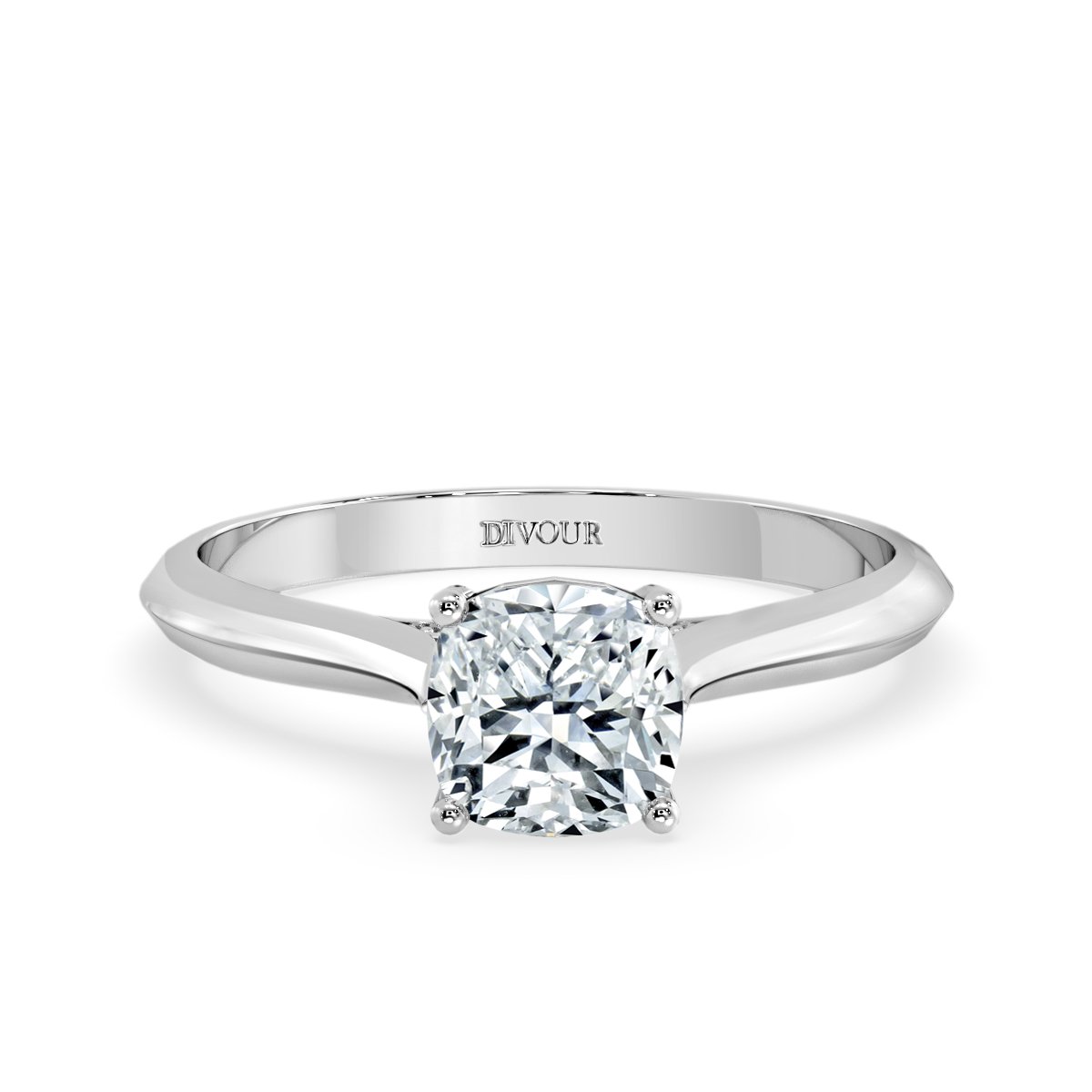 Cushion Diamond Bridge Solitaire Ring