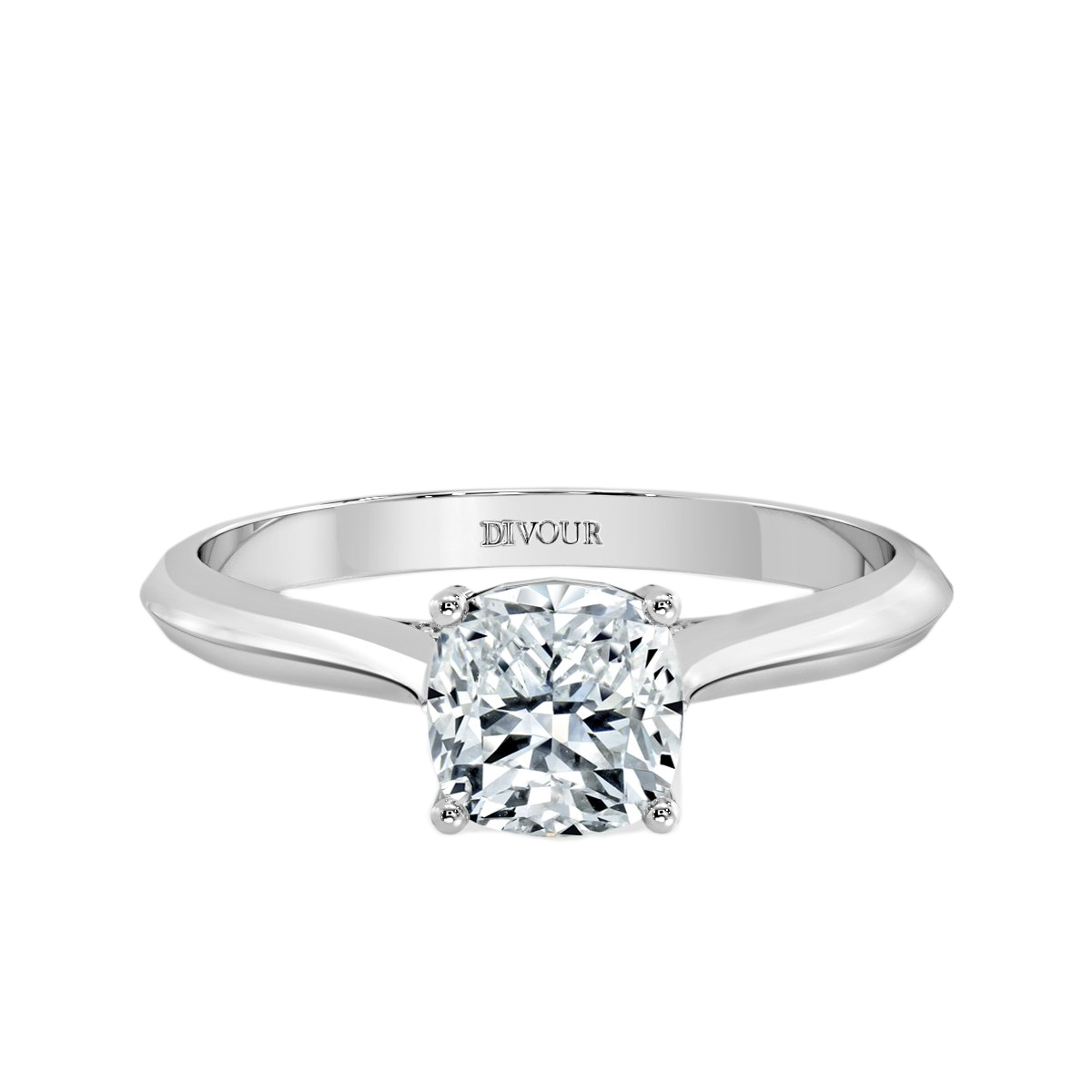 Cushion Diamond Bridge Solitaire Ring