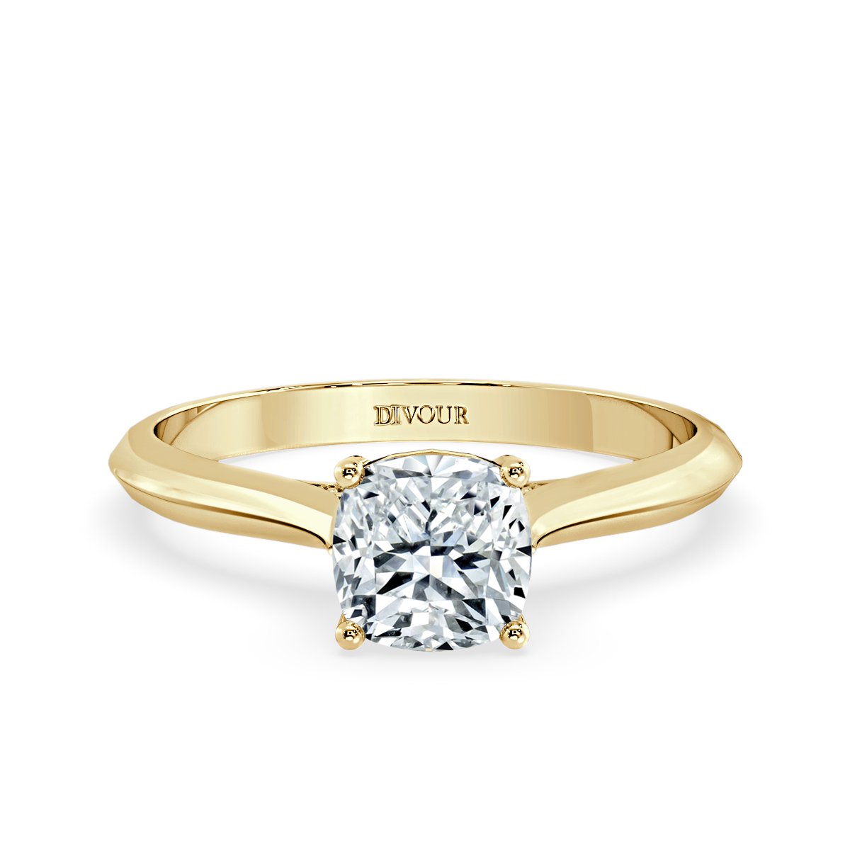 Cushion Diamond Bridge Solitaire Ring