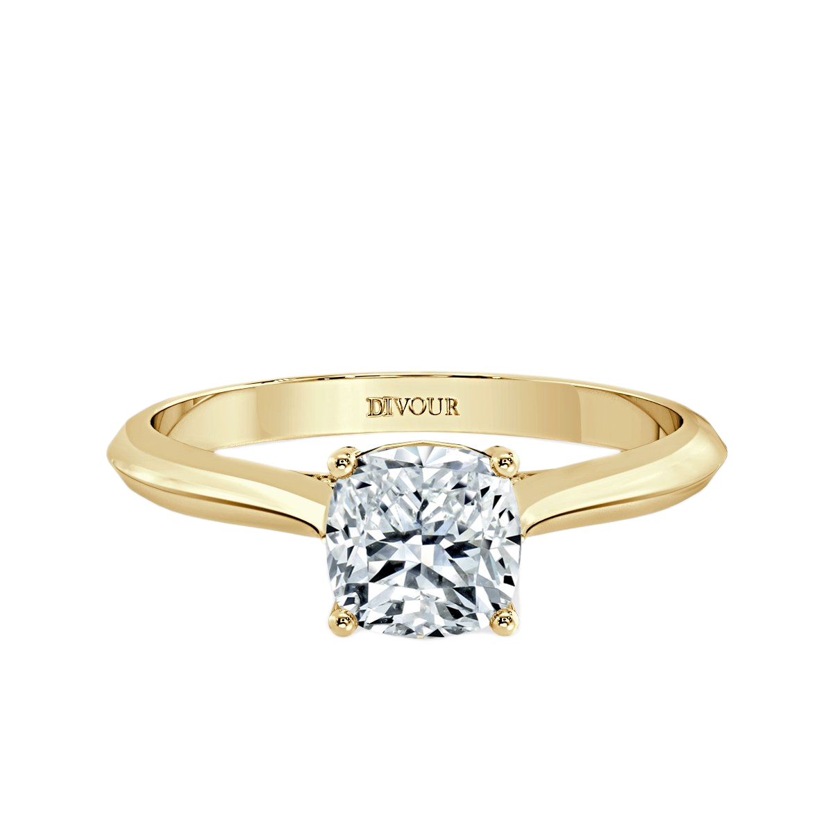 Cushion Diamond Bridge Solitaire Ring