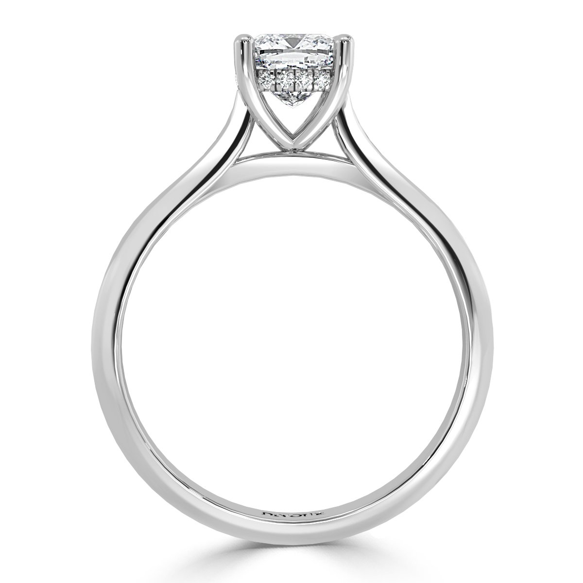 Cushion Diamond Castle  Solitaire Ring