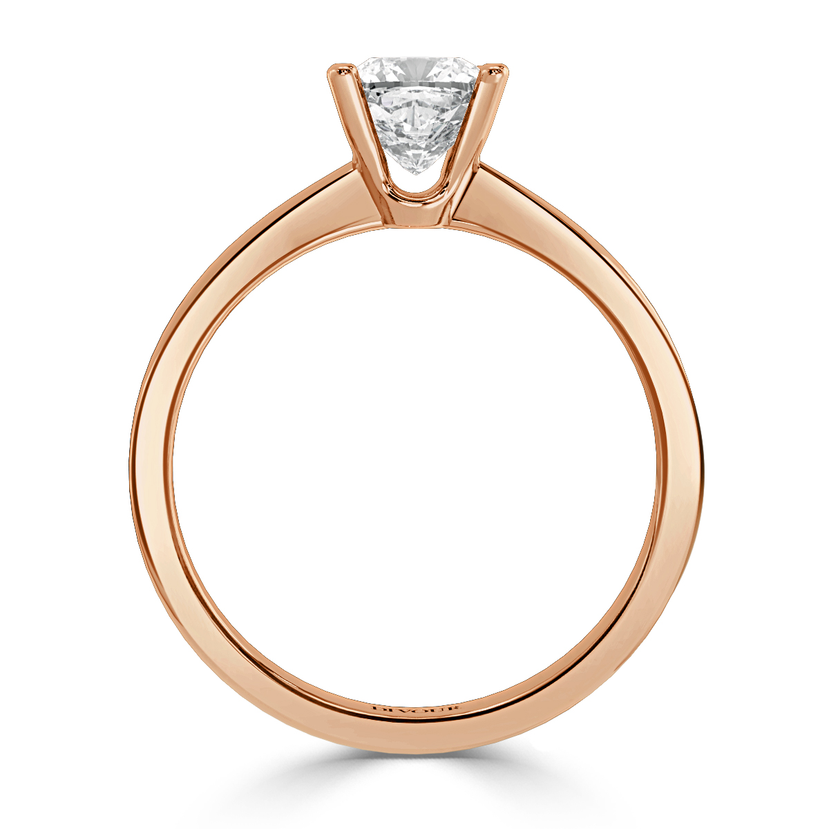 Tapered Band Cushion Diamond Solitaire Ring