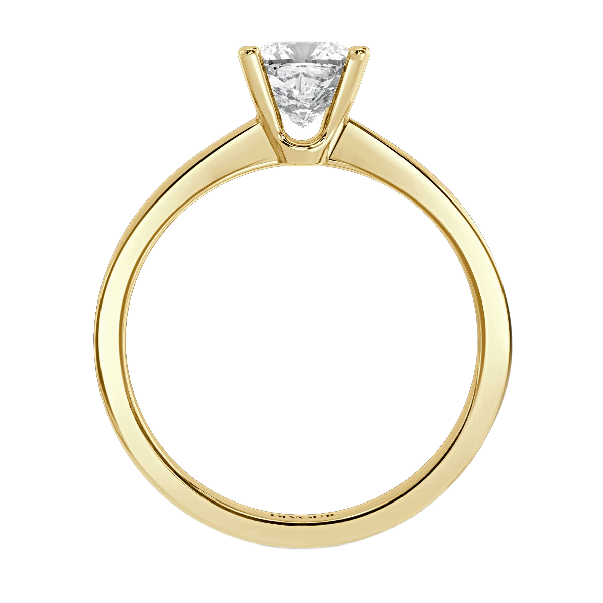 Tapered Band Cushion Diamond Solitaire Ring