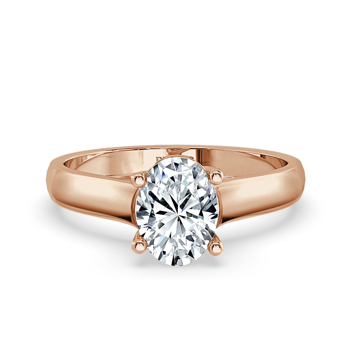Interlace Oval  Diamond Solitaire Ring