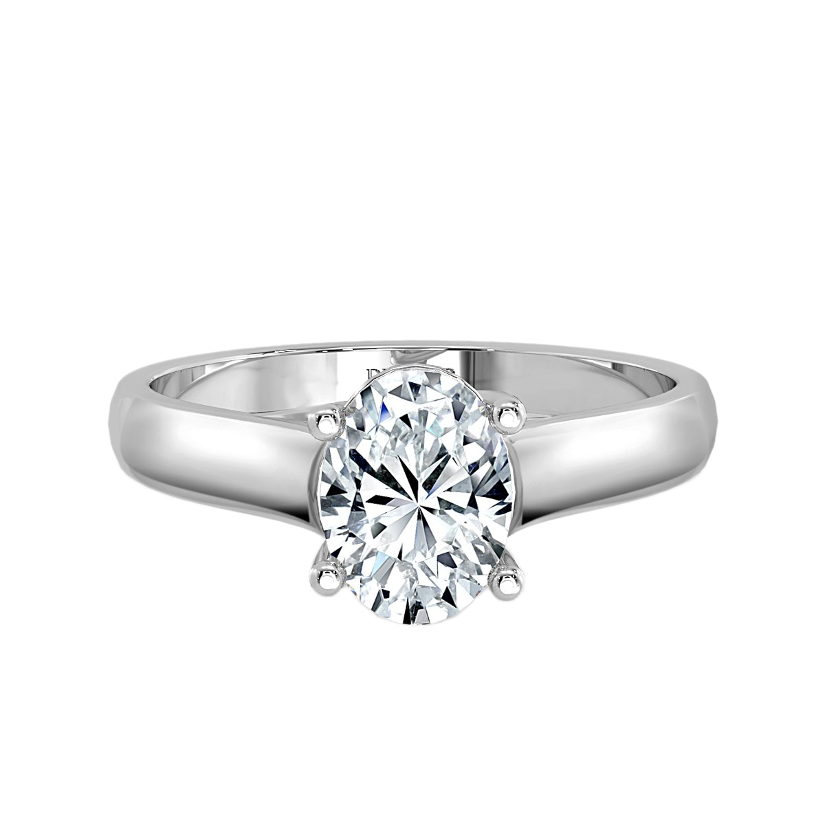 Interlace Oval  Diamond Solitaire Ring