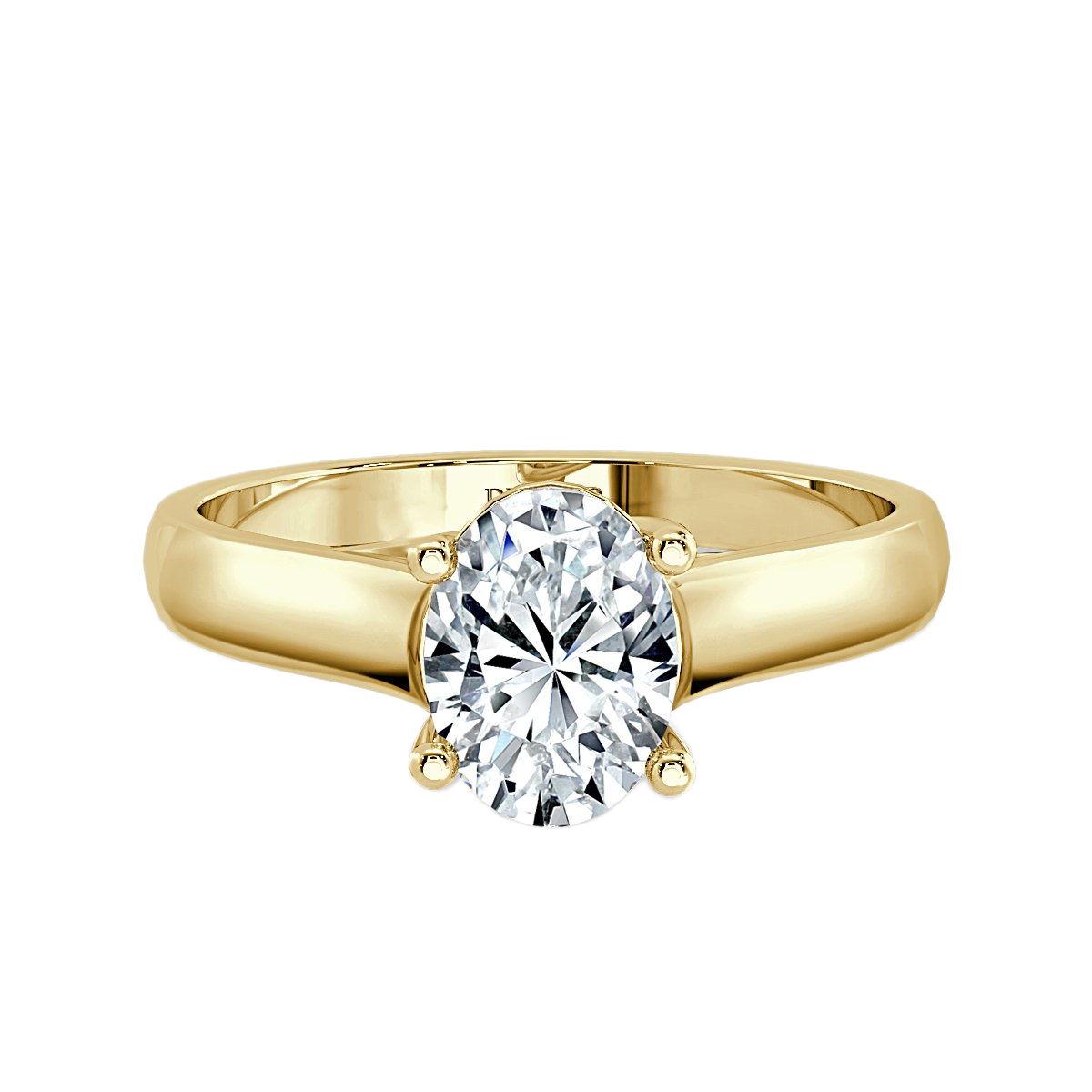 Interlace Oval  Diamond Solitaire Ring