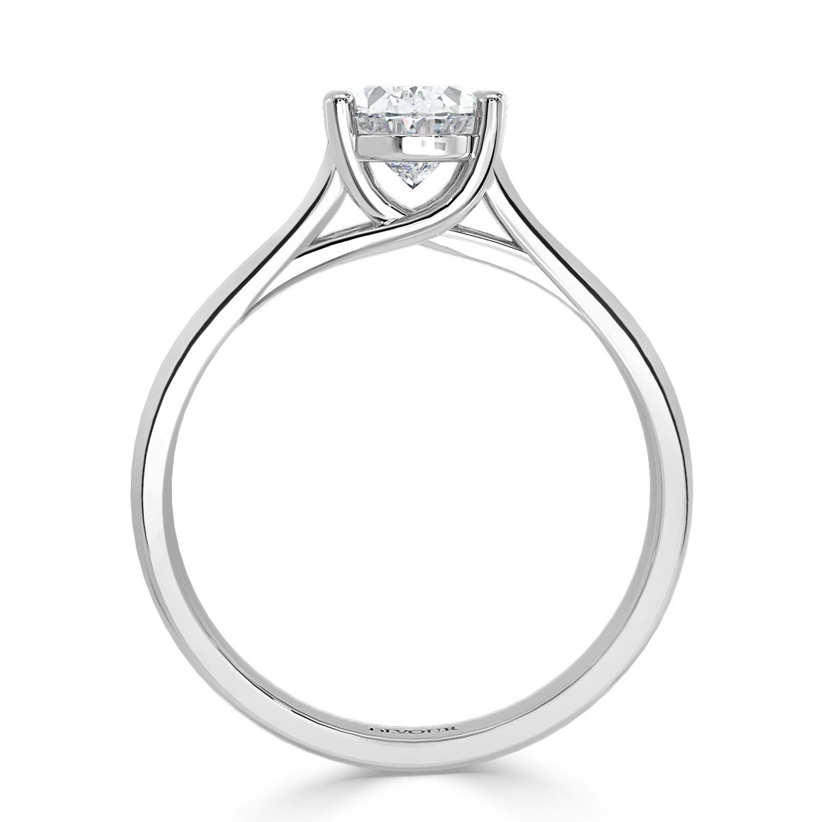 Interlace Oval  Diamond Solitaire Ring