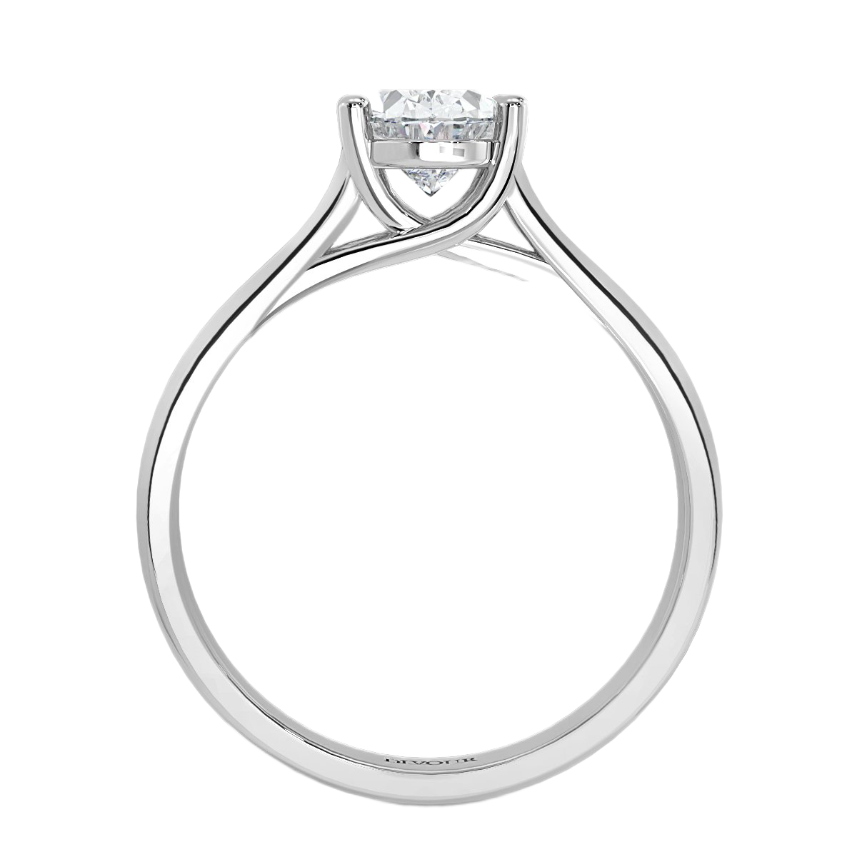 Interlace Oval  Diamond Solitaire Ring