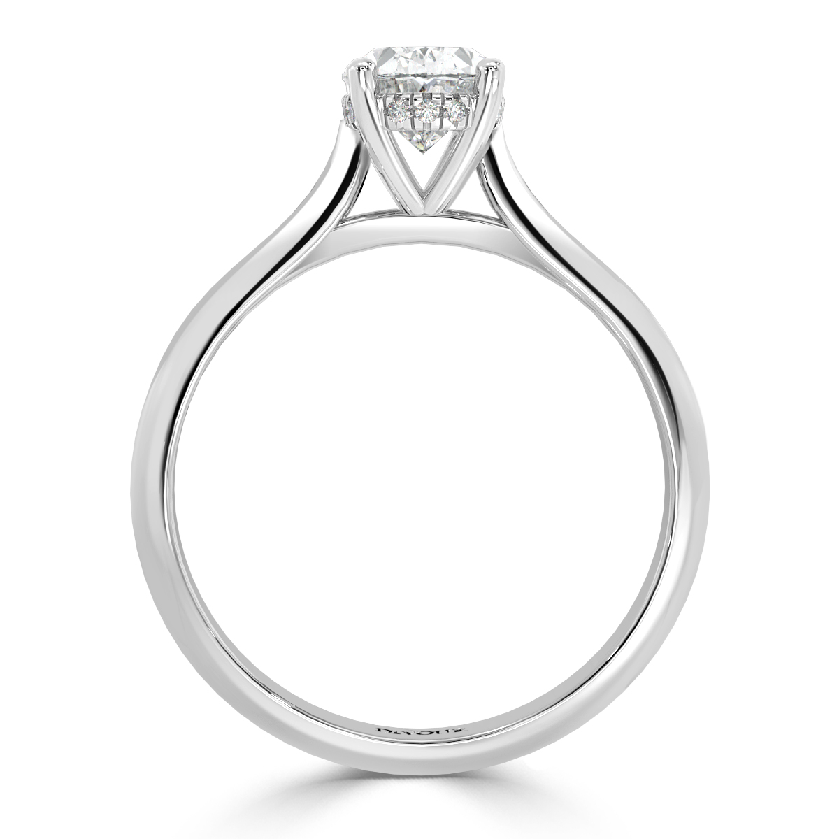 Oval Diamond Castle  Solitaire Ring