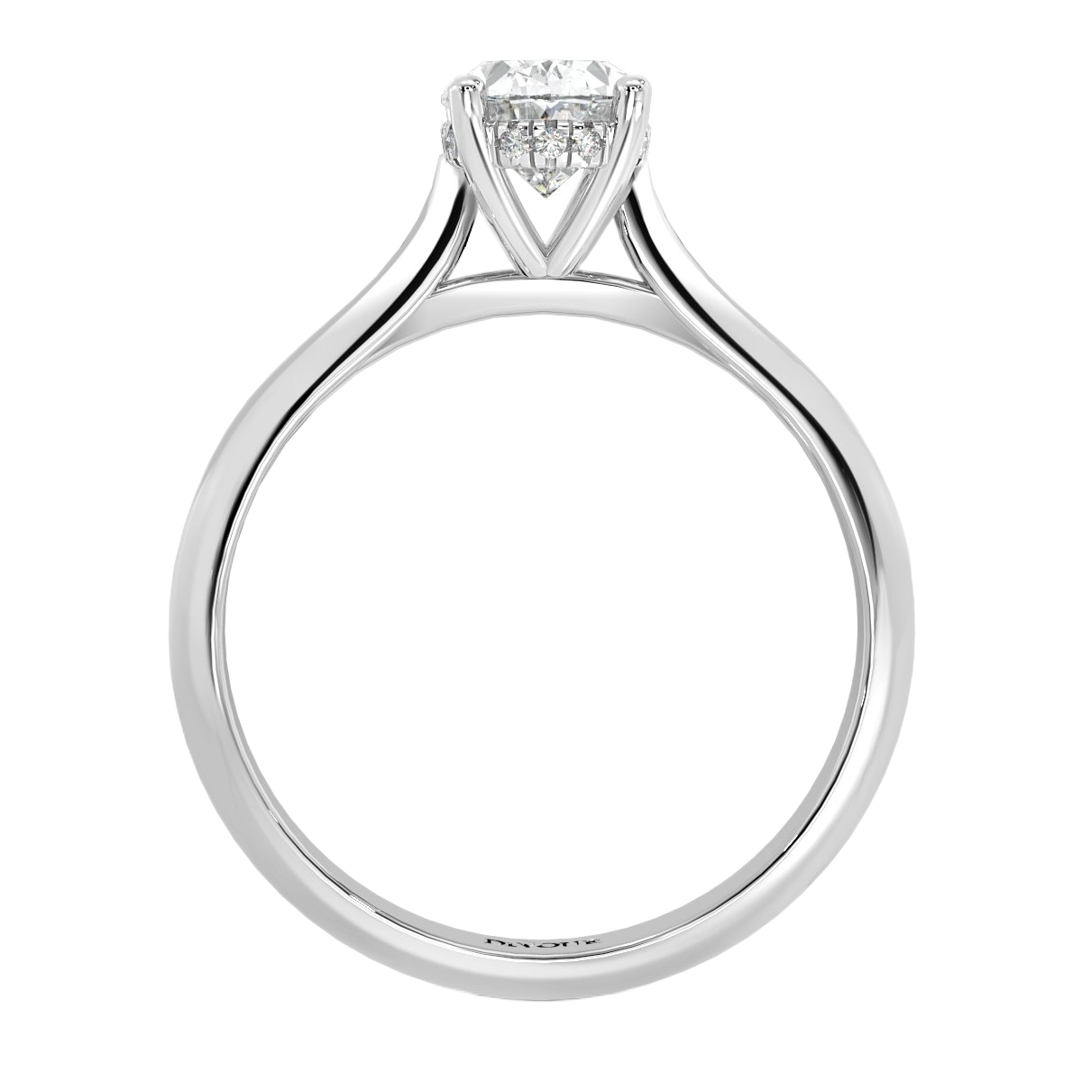 Oval Diamond Castle  Solitaire Ring